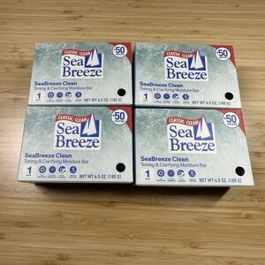 Sea Breeze Classic Clean Toning Clarifying Moisture Bar Soap (4 pack) 6.5oz